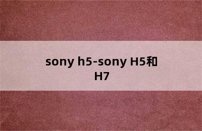 sony h5-sony H5和H7